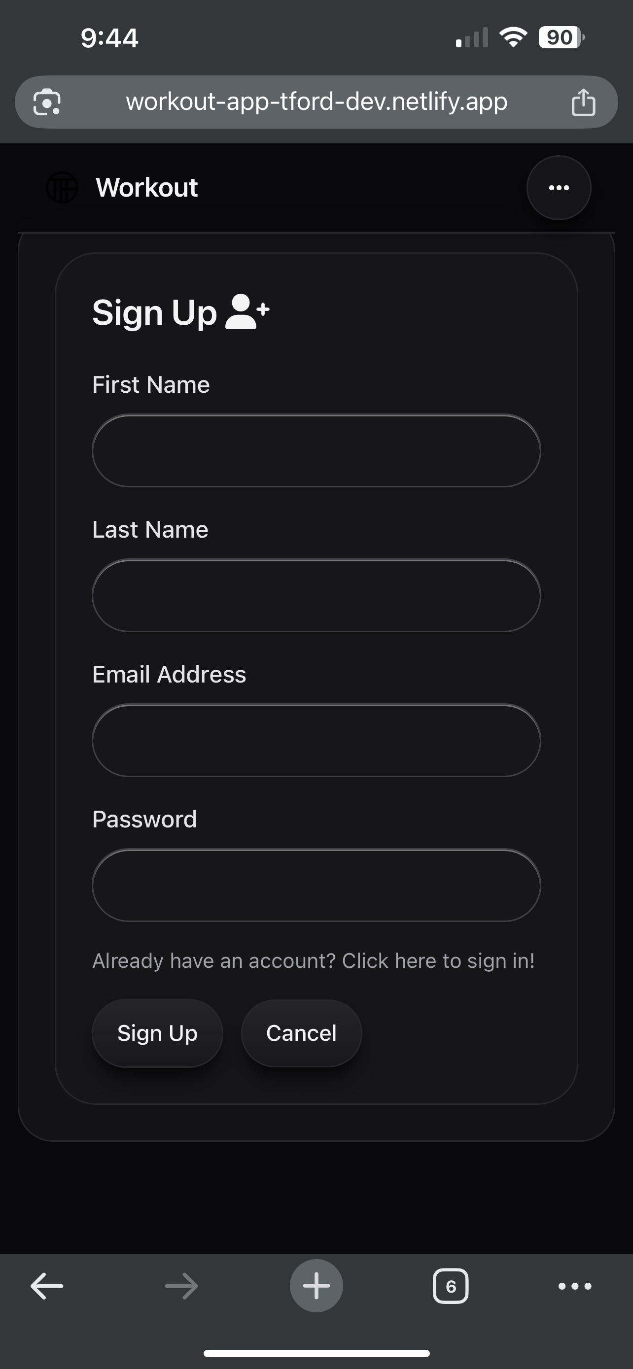 FULL STACK React Workout-app