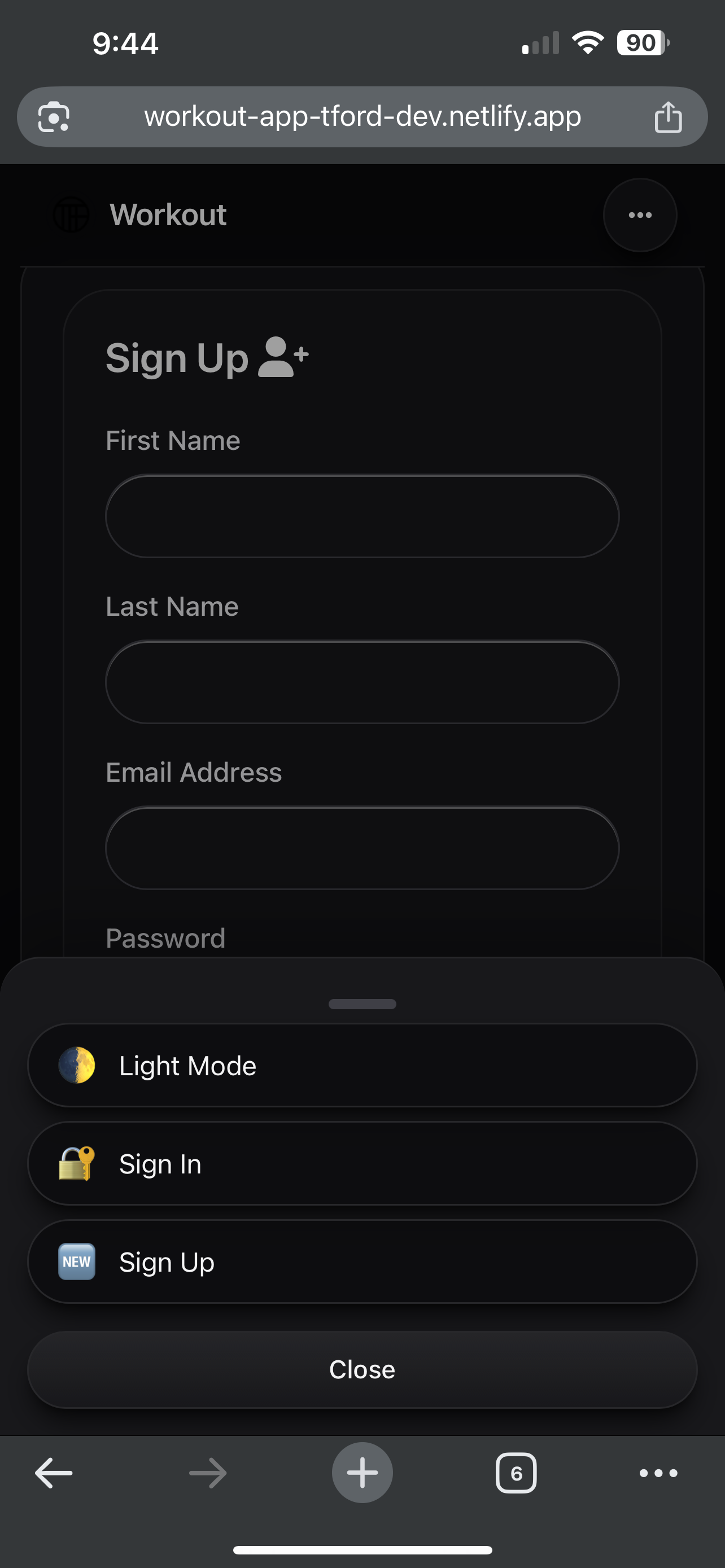 FULL STACK React Workout-app