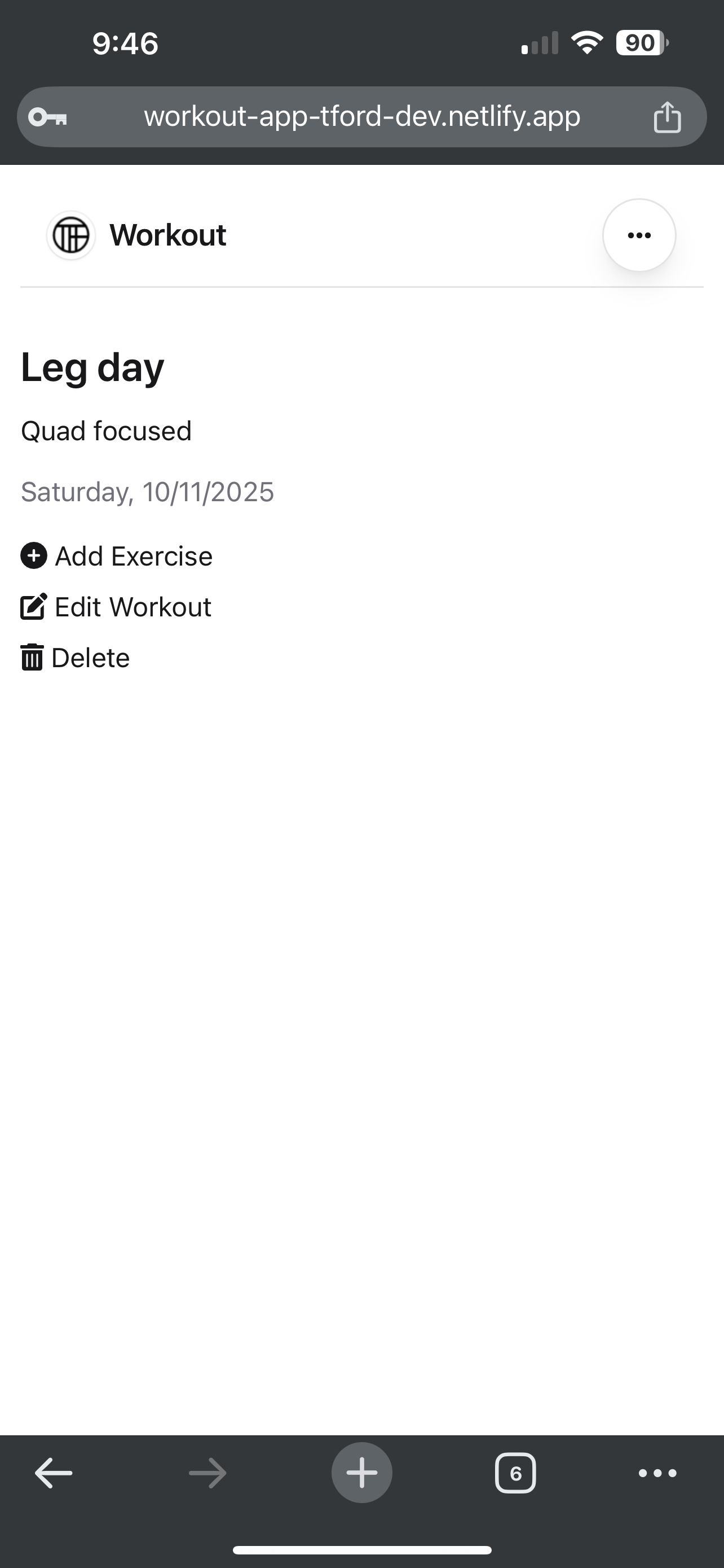 FULL STACK React Workout-app