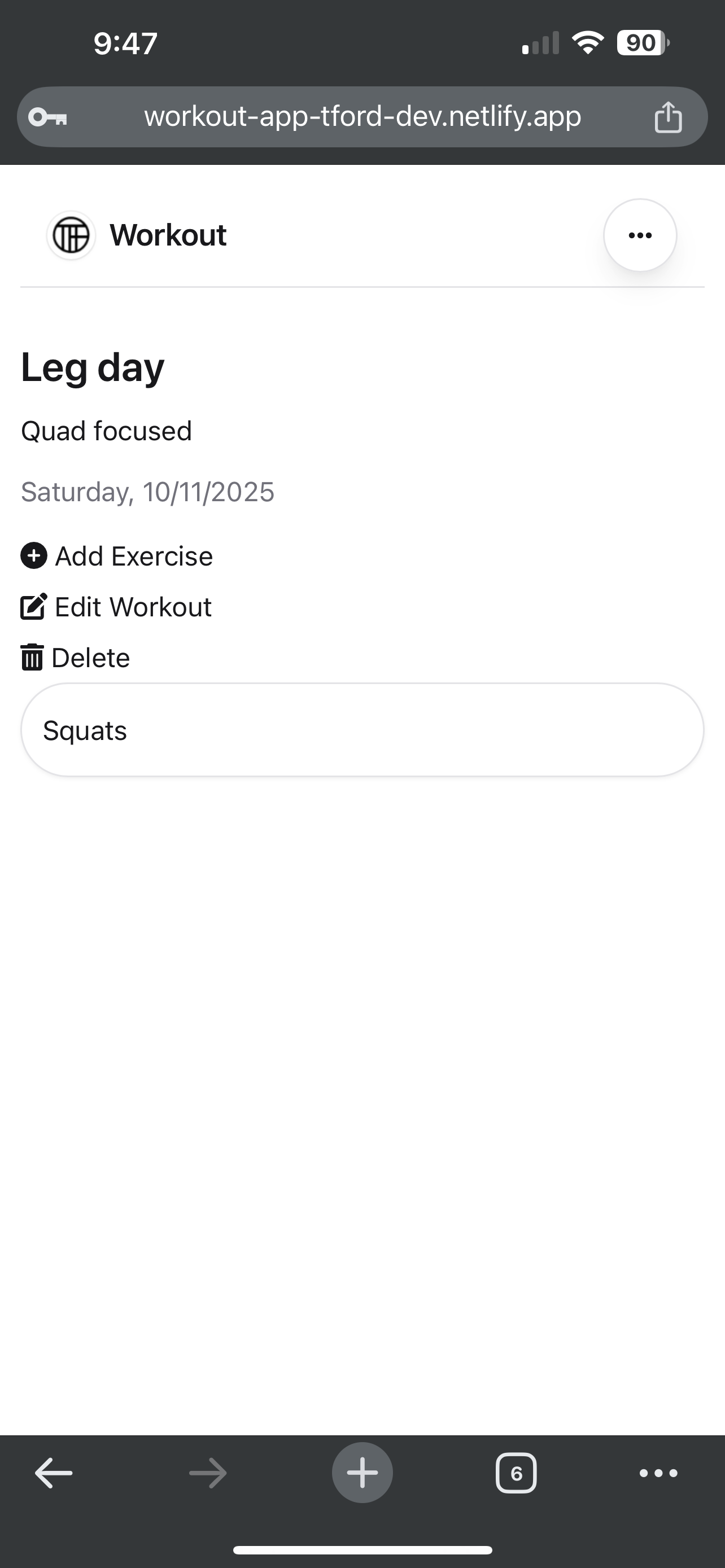 FULL STACK React Workout-app