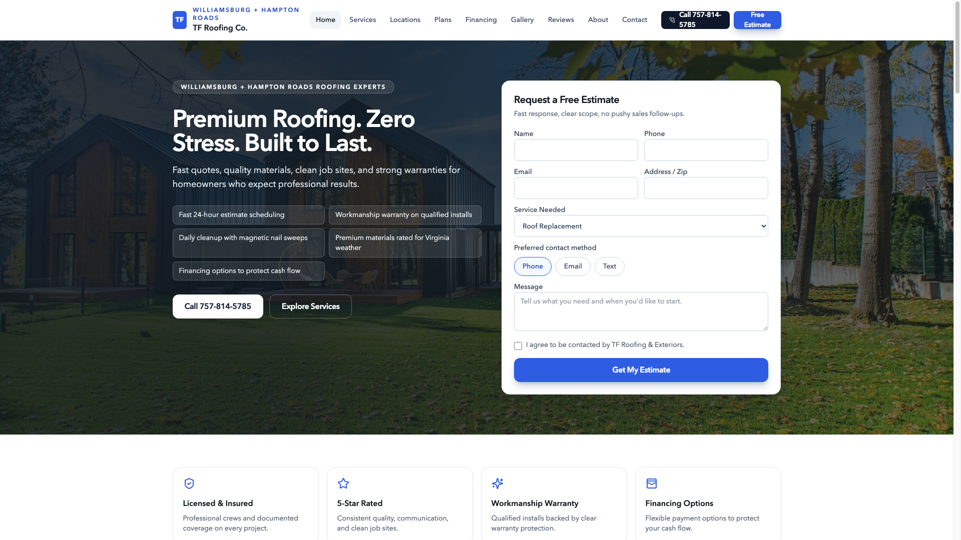 Roofing Company Concept